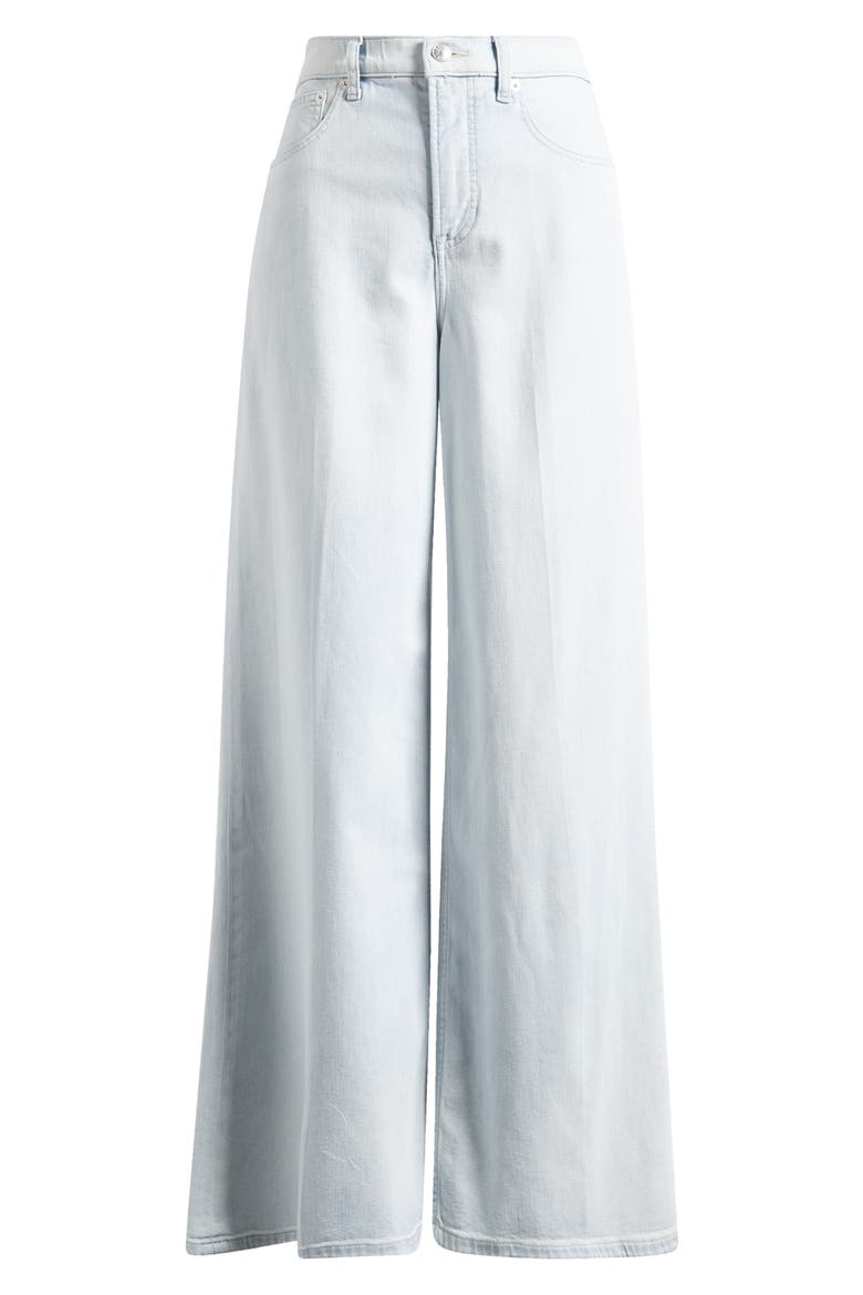 Lightweight High Waist Superwide Jeans, Alternate, color, SEA BREEZE