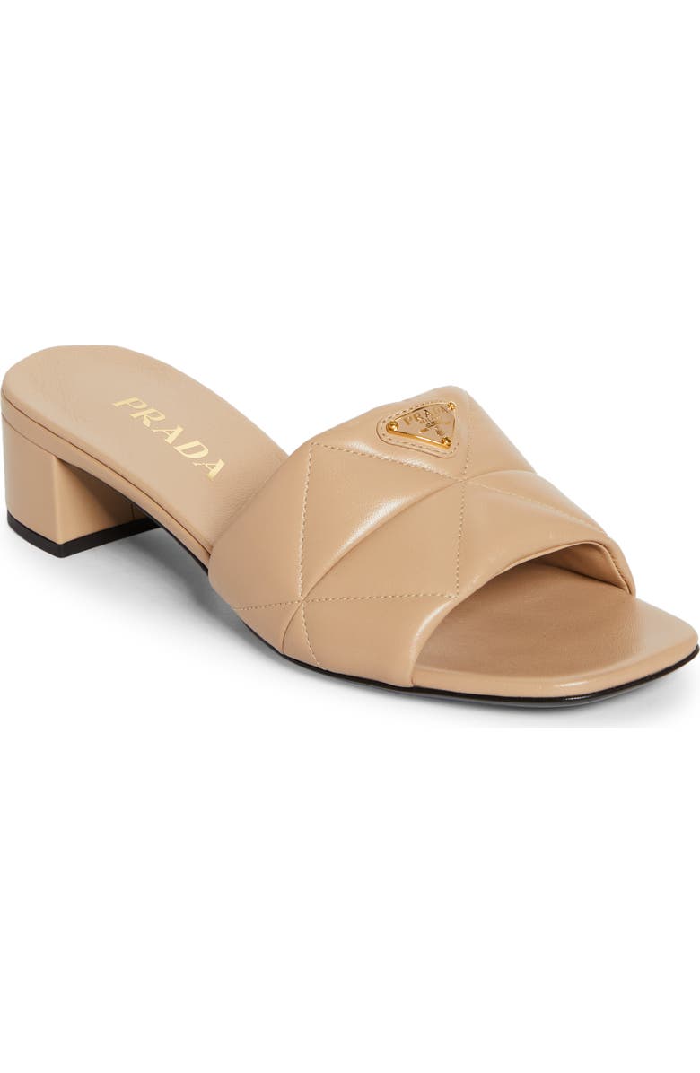 Prada Diagram Slide Sandal, Main, color, Sabbia