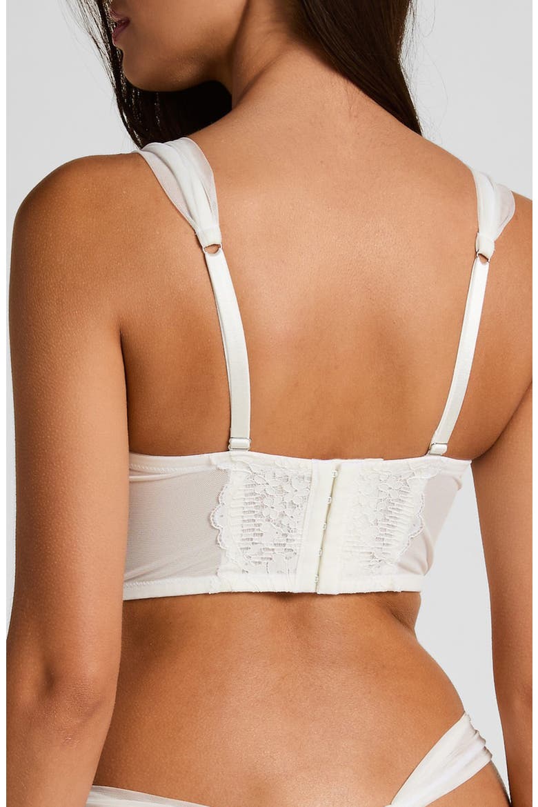 Whitney Padded Underwire Longline Bra, Alternate, color, SNOW WHITE