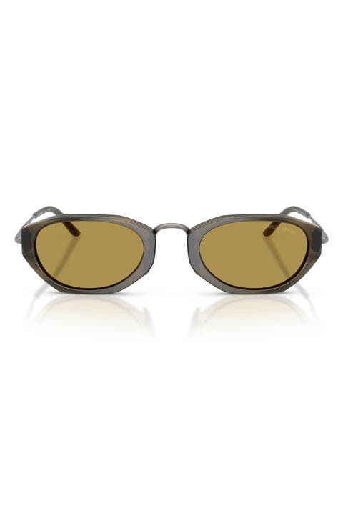 50mm Polarized Irregular Oval Sunglasses