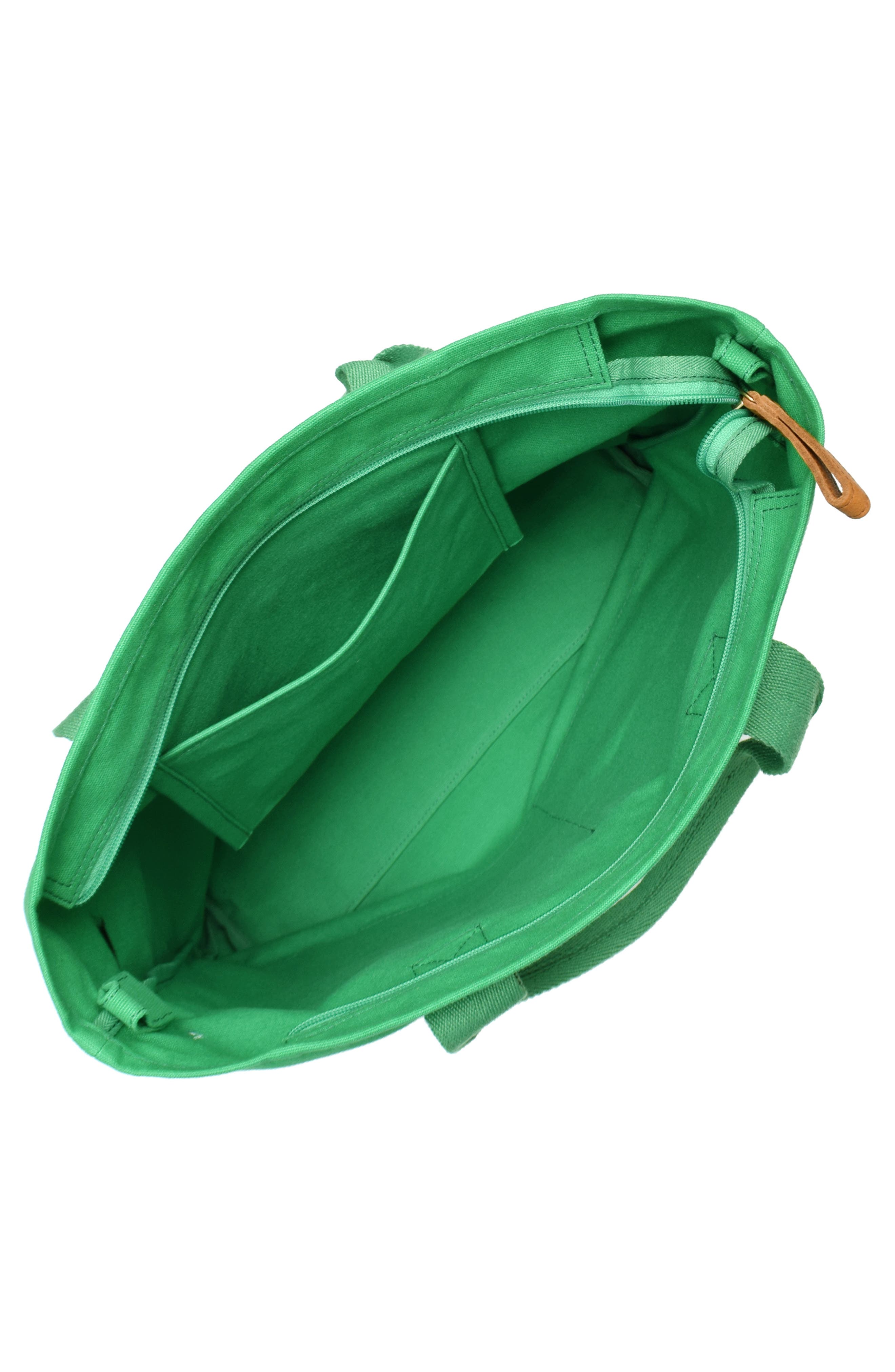 New Amsterdam Leatherworks Ayla Cotton Canvas Tote Bag, Alternate, color, Kelly