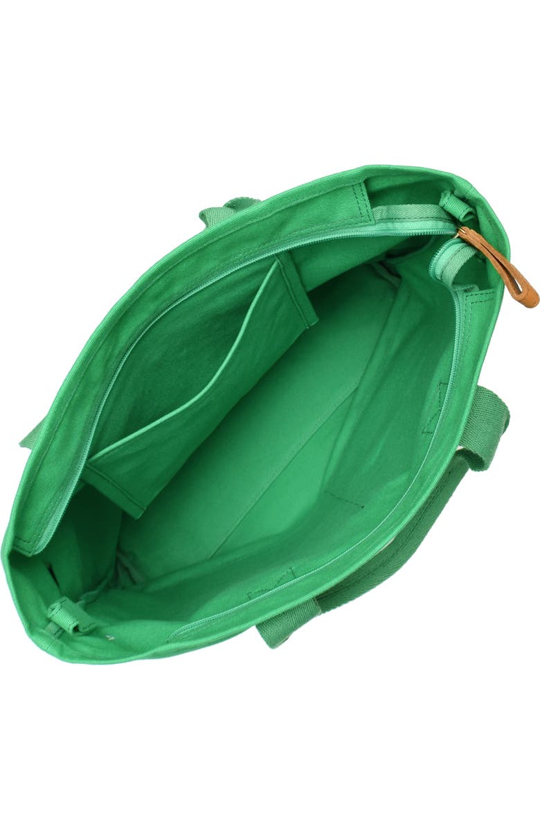 New Amsterdam Leatherworks Ayla Cotton Canvas Tote Bag, Alternate, color, Kelly