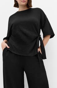 City Chic Brianna Texture Side Tie Top