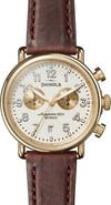 Shinola 'The Runwell Chrono' Leather Strap Watch, 41mm