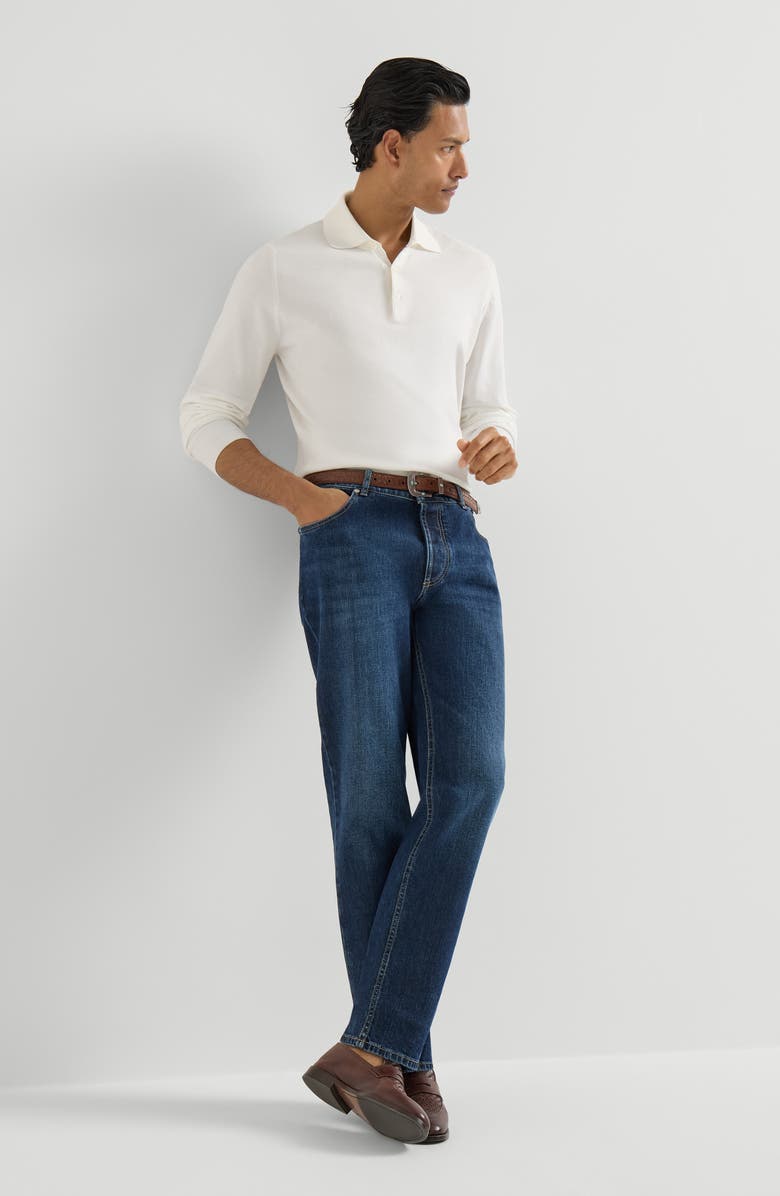 Brunello Cucinelli Traditional fit five-pocket trousers, Alternate, color, Denim