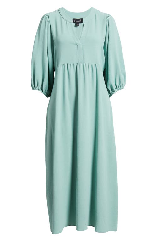 Connected Apparel Trm54766 Short Cocktail Puff Sleeve Midi Maxi Dress In Seafoam