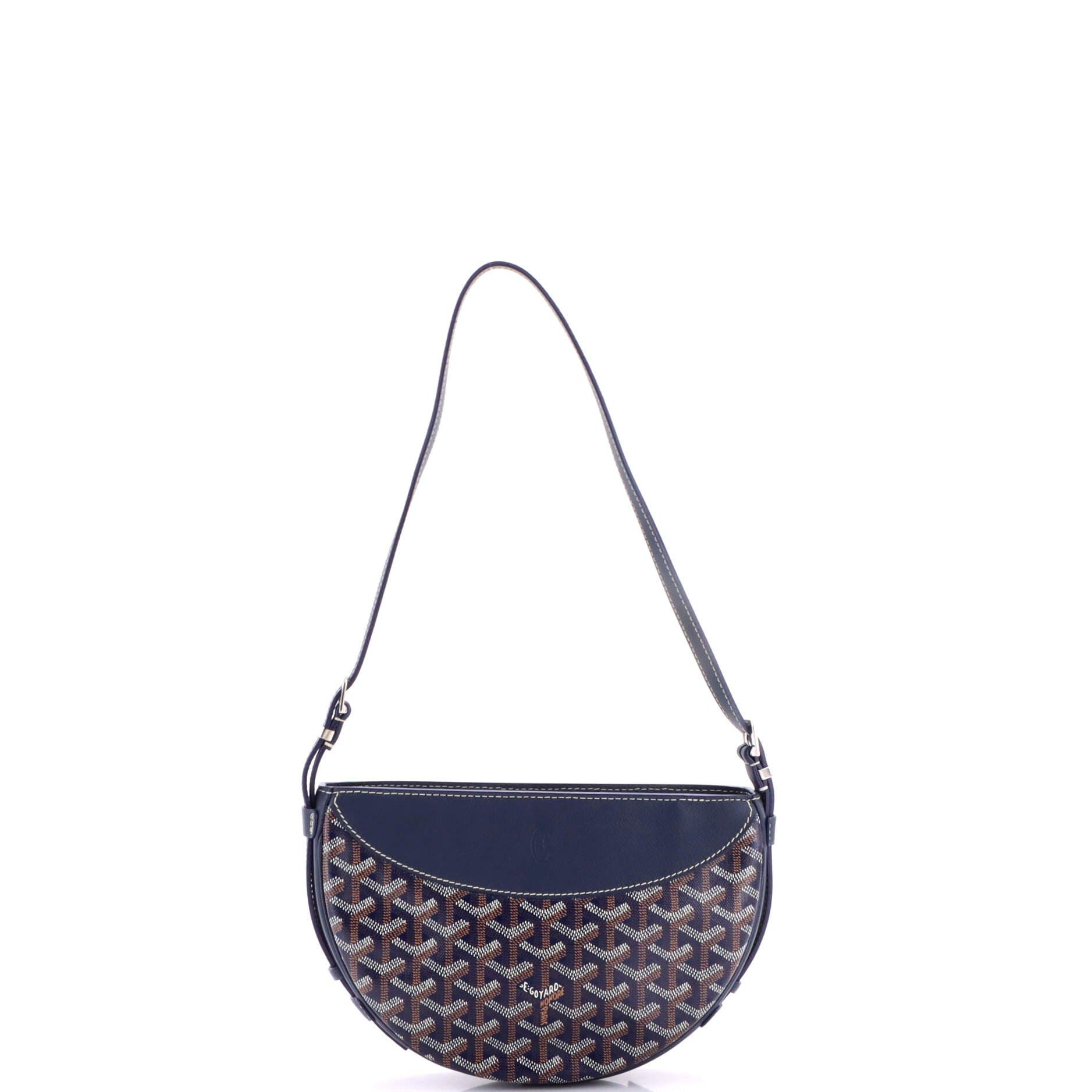 Pre-Owned Goyard Hirondelle Shoulder Bag Coated Canvas and Leather, Alternate, color, Blue