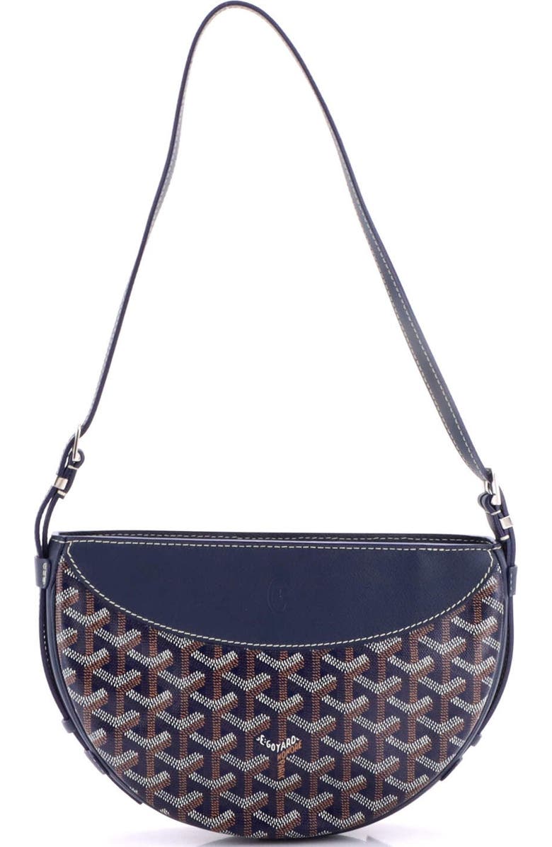 Pre-Owned Goyard Hirondelle Shoulder Bag Coated Canvas and Leather, Alternate, color, Blue