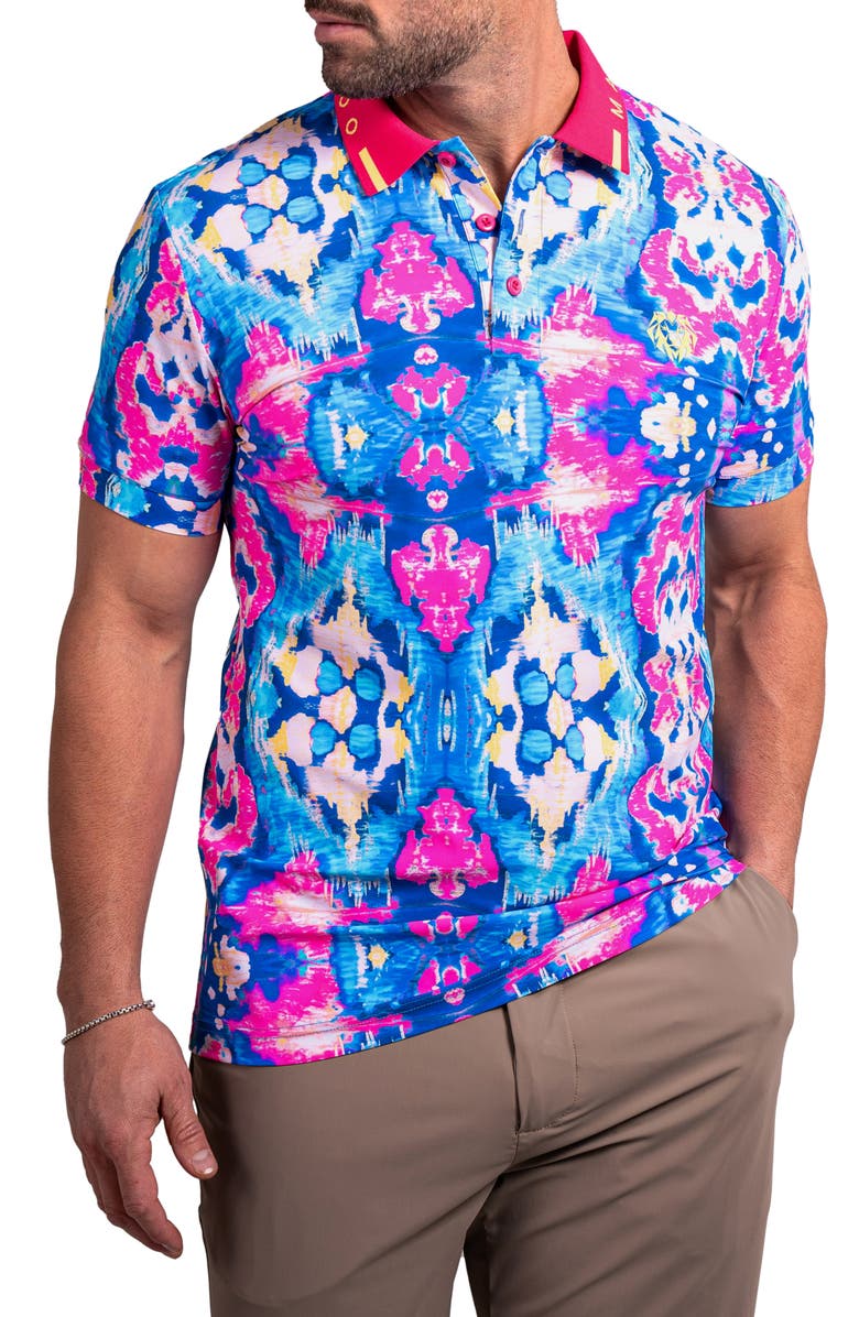 Maceoo Ascension Stretch Nylon Polo, Alternate, color, Pink Multi