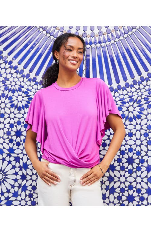 Karen Kane Flutter Sleeve Drape Front Jersey Top