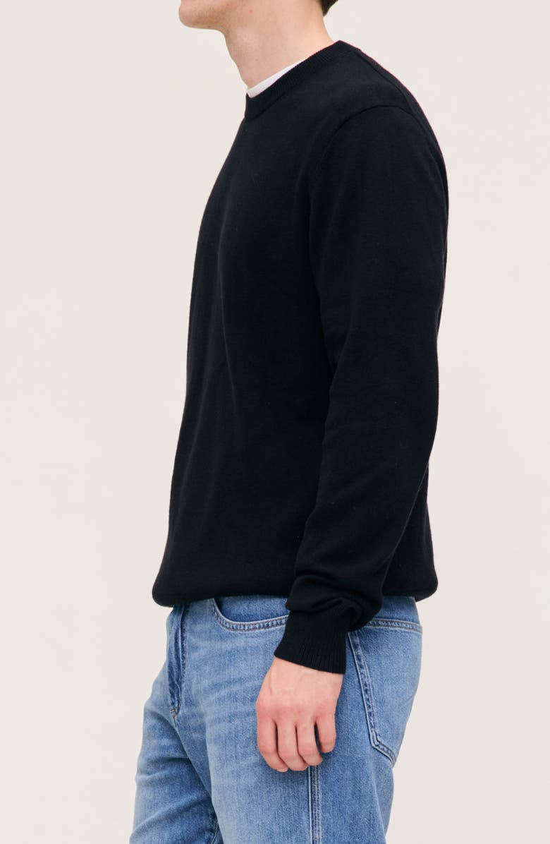 DL1961 Cotton & Cashmere Crewneck Sweater, Alternate, color, Black