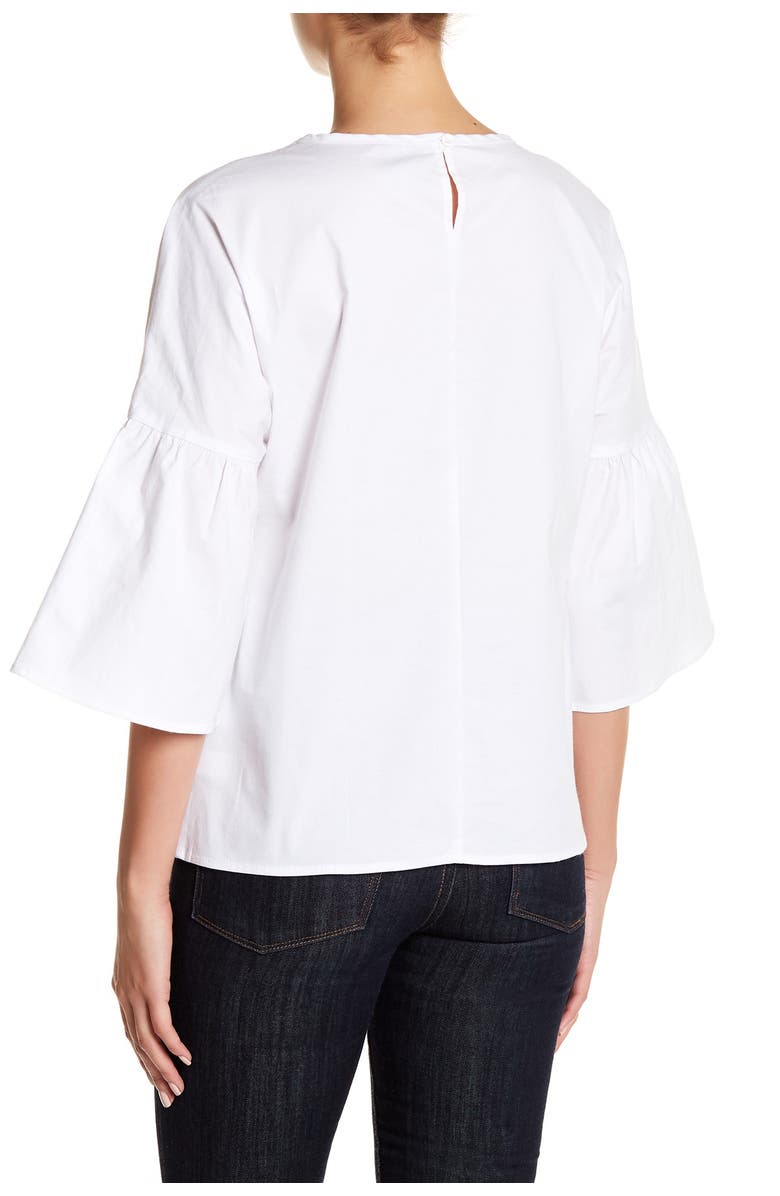 COMO VINTAGE Bell Sleeve Poplin Blouse, Alternate, color,