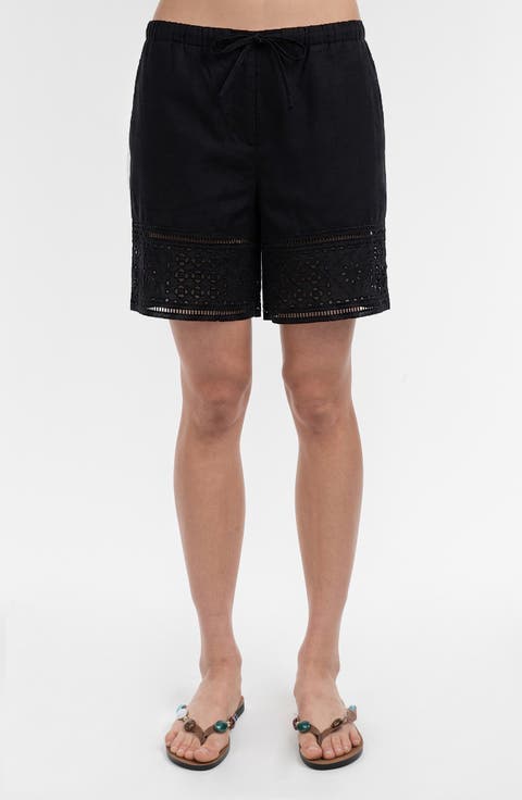 Lace Insert Pull-On Shorts