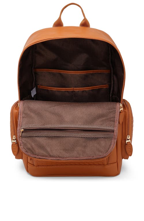 Elle Leisure Luxe 27l Vegan Leather Backpack In Brown