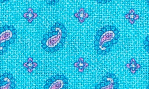 Clifton Wilson Paisley Wool Pocket Square In Teal