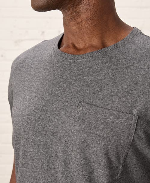 Pact Organic Cotton Softspun Pocket Crew Tee In Medium Grey Heather