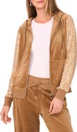 Vince Camuto Sequin Sleeve Hoodie