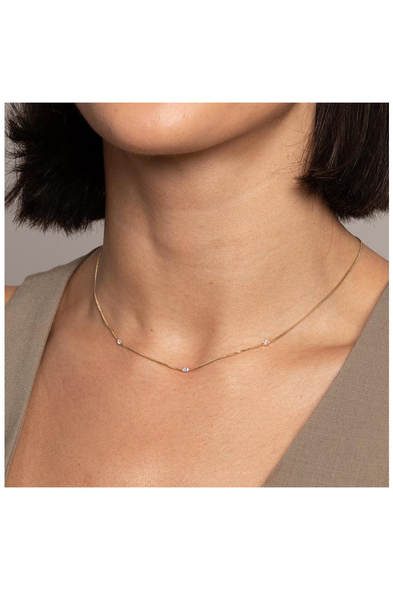Navette Crystal Necklace, Alternate, color, GOLD