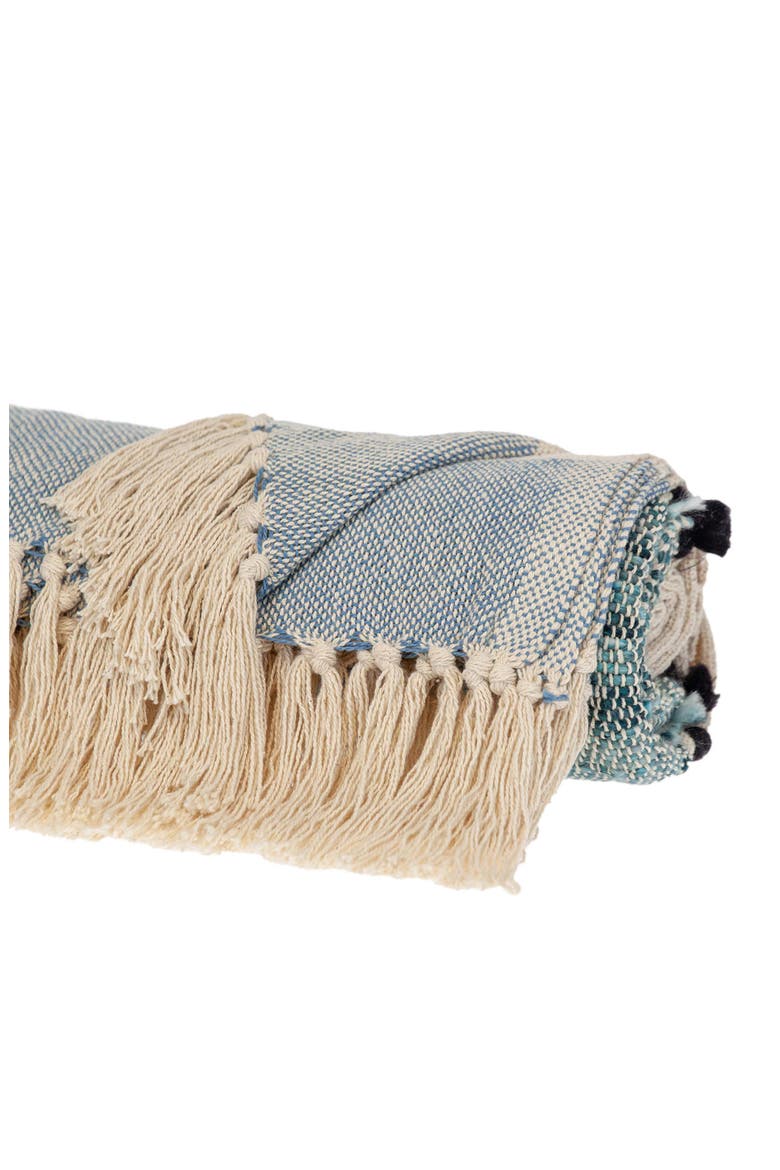 Inca Fringe Throw Blanket, Alternate, color, BLUE