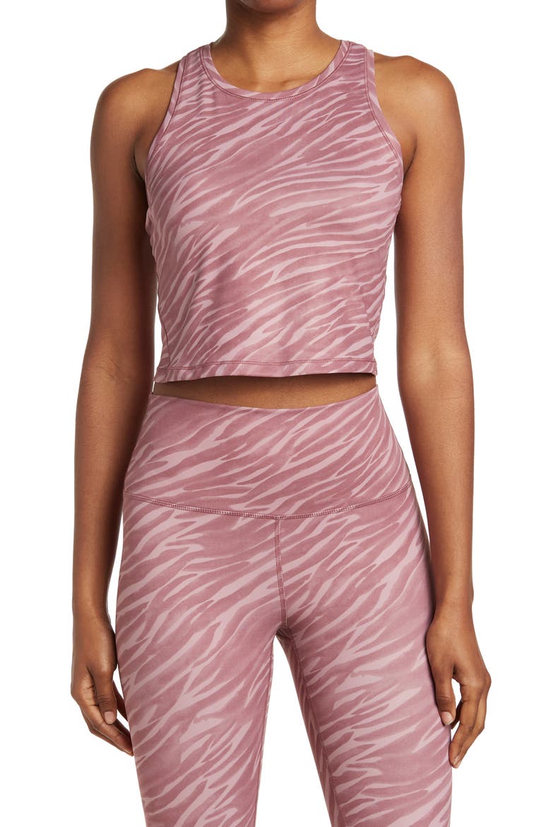 Air Lux Wild Safari Racerback Tank Top, Main, color, MAUVE TAUPE