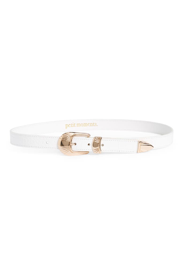 Tulsa Croc Embossed Belt, Main, color, IVORY CROC