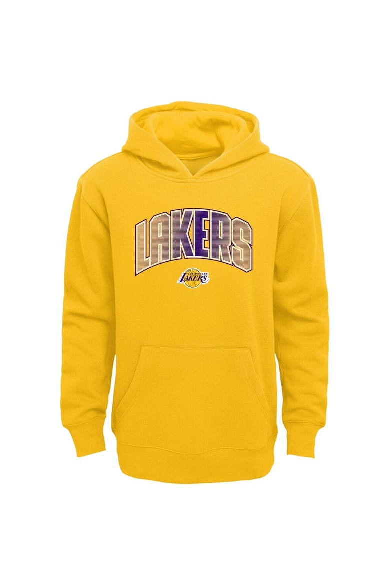Preschool Gold/Heather Gray Los Angeles Lakers Double Up Pullover Hoodie & Pants Set, Alternate, color, Gold