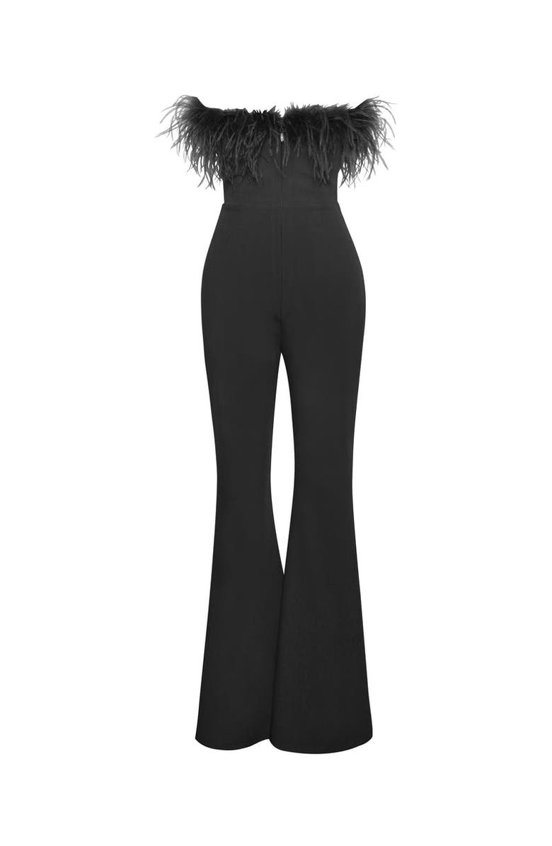 Miss Circle Kylan Feather Jumpsuits, Alternate, color, Black