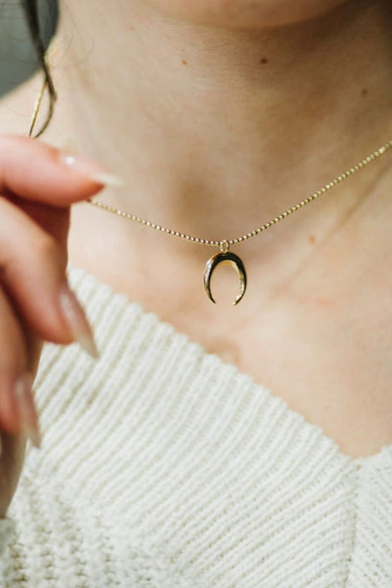Luna Crescent Necklace, Alternate, color, Gold
