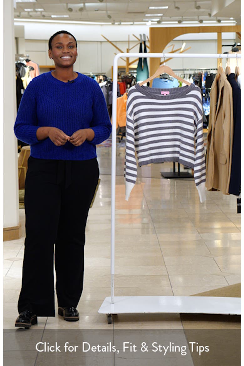Saphi Stripe Off the Shoulder Sweater video
