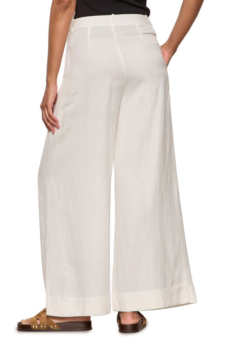 Terrace Linen Blend Wide Leg Pants, Alternate, color, CHALK WHITE