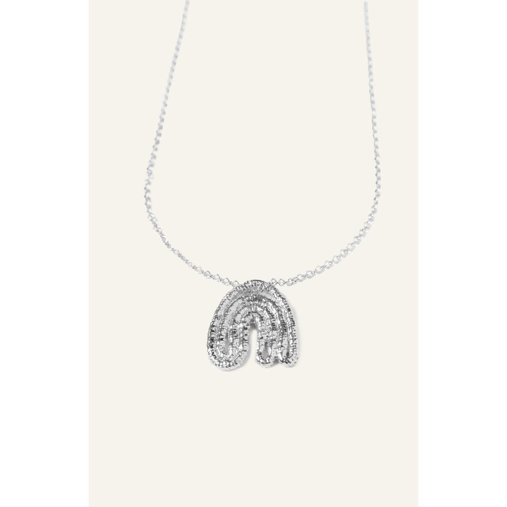 Cog Leaf Pendant In Silver
