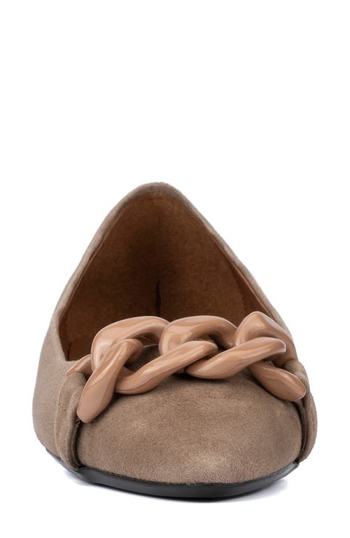Aquatalia Palina Suede Chain Ballerina Flats In Taupe
