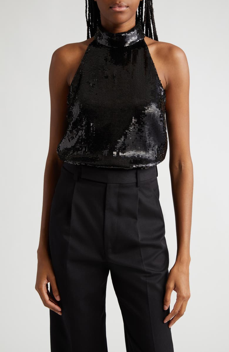 Theory Sequin Mock Neck Sleeveless Top, Main, color,