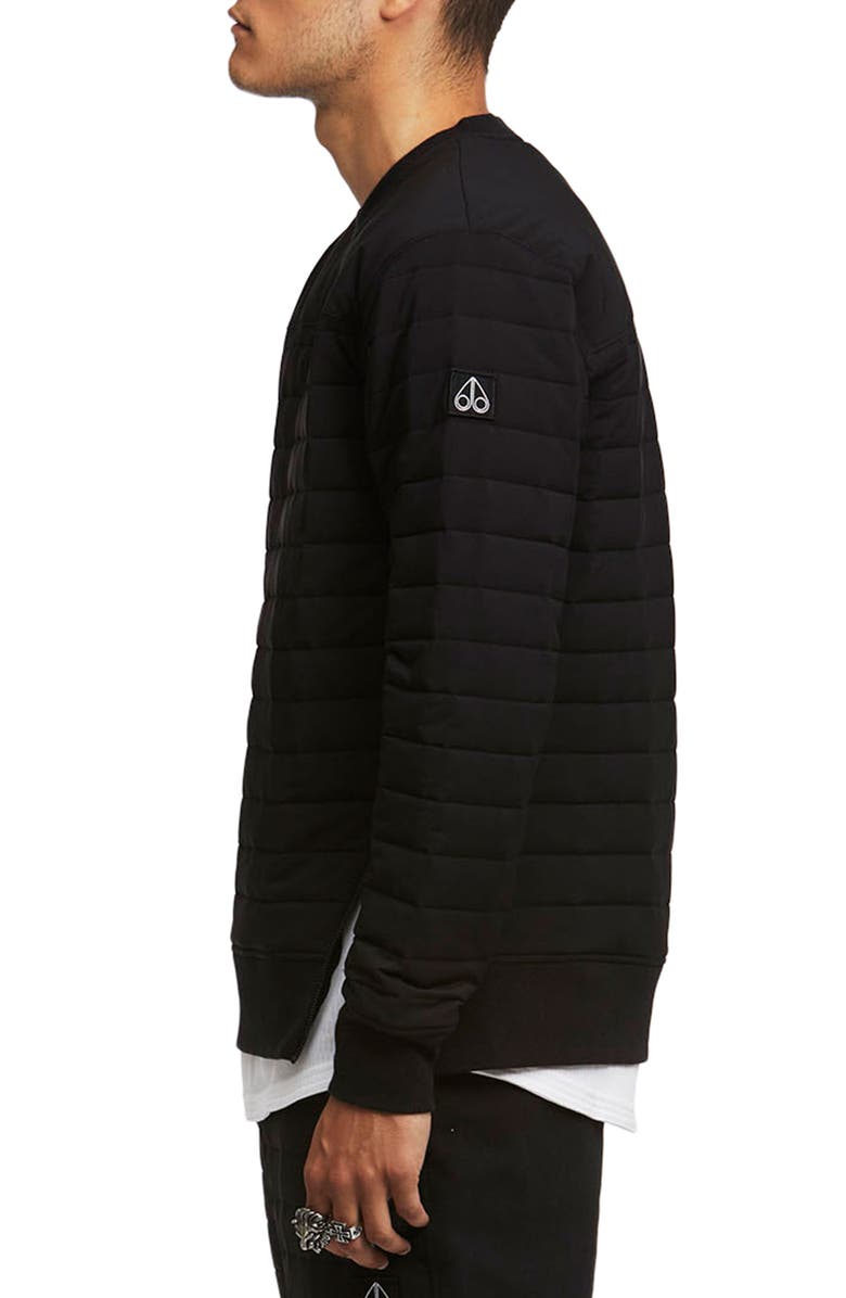 Moose Knuckles Badger Quilted Crewneck Sweatshirt, Alternate, color,