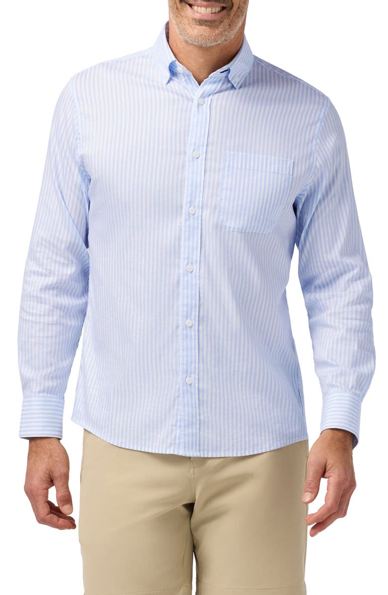 Mizzen+Main Kennedy Trim Fit Performance Button-Down Shirt, Main, color, Cloud Blue Candy Stripe