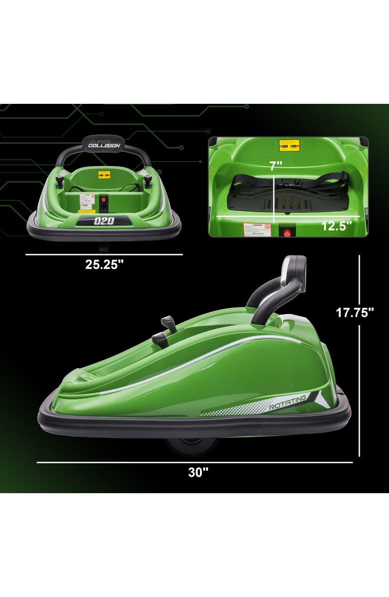 Aosom 12V Kids Electric Sports Car with Parent Remote, Bluetooth, Horn, Music, LED, Alternate, color, Green