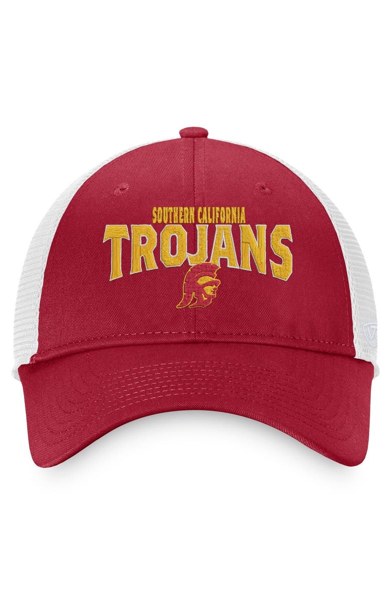 TOP OF THE WORLD Men's Top of the World Cardinal/White USC Trojans Breakout Trucker Snapback Hat, Alternate, color, 
