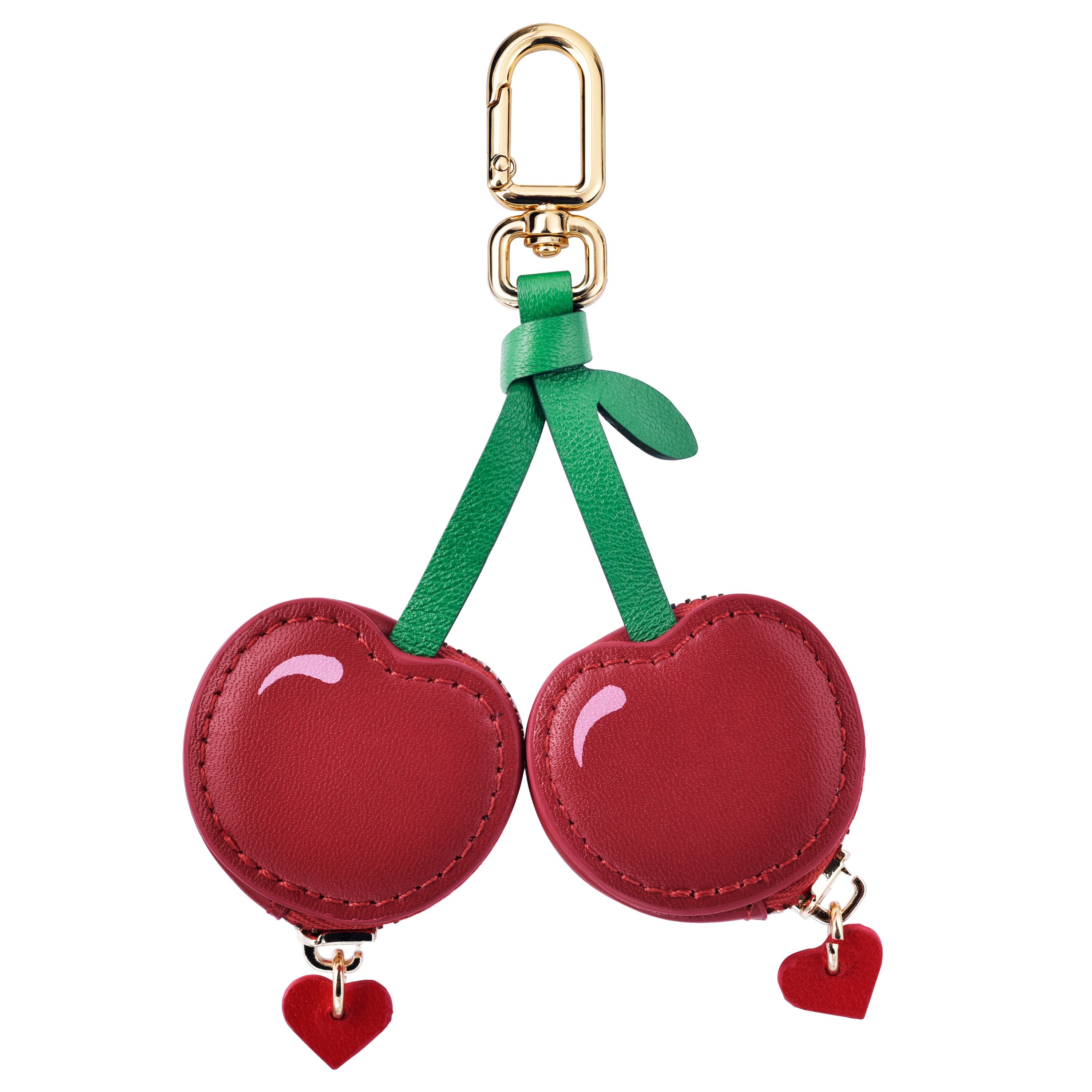 Leather AirTag Bag Charm, Alternate, color, Cherry Red