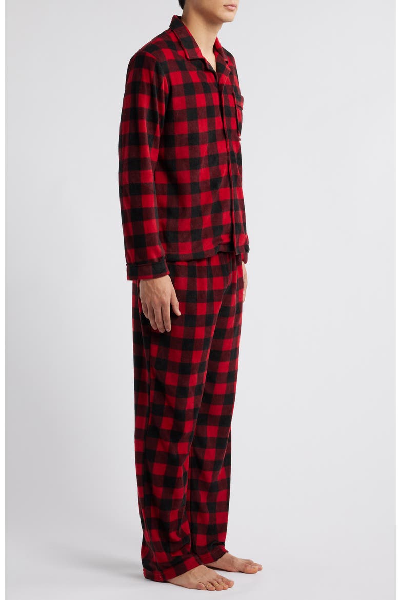 Buffalo Check Fleece Pajamas, Alternate, color, RED BUFFALO CHECK