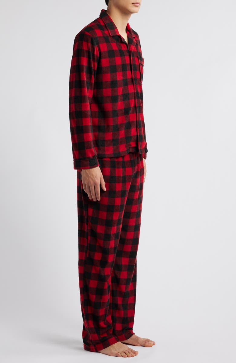 SLEEPHERO Buffalo Check Fleece Pajamas, Alternate, color, Red Buffalo Check