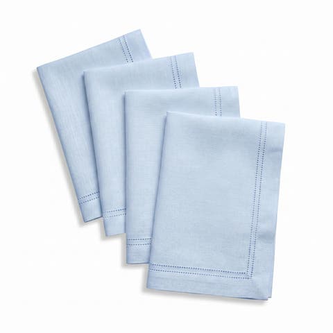 Linen Dinner Napkins Set of 4, 20" x 20", Maison Washed Hemstitch