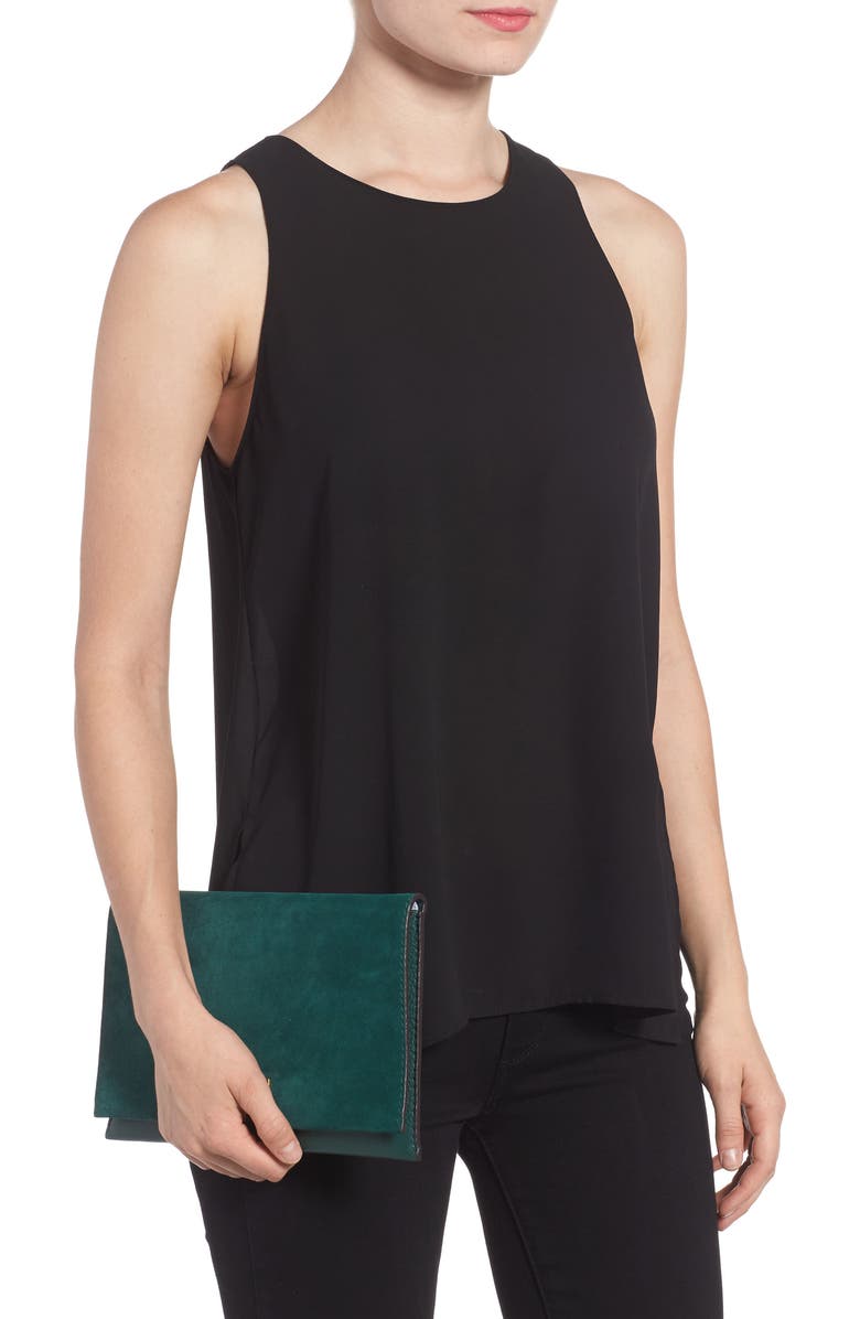 Tory Burch Carmen Leather Clutch, Alternate, color,