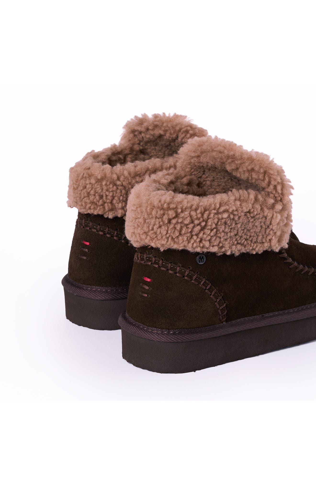 Chandra Faux Shearling Lined Bootie, Alternate, color, DARK CHOCOLATE
