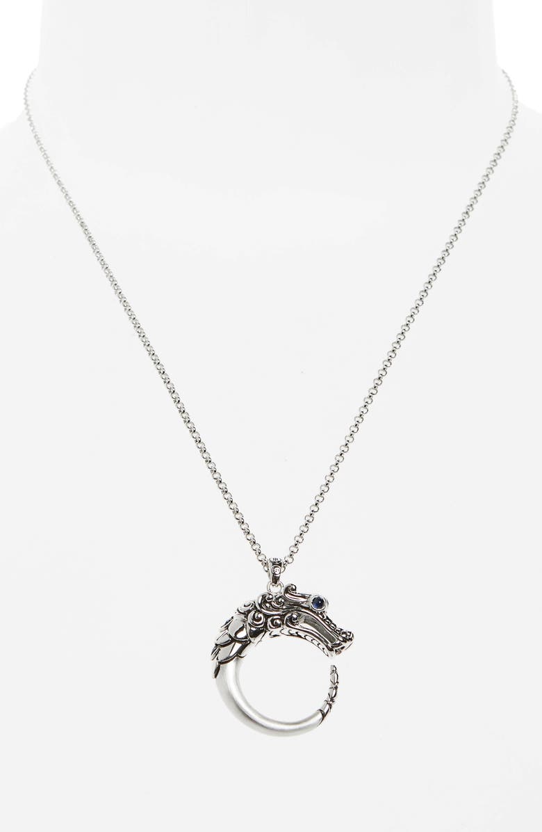 John Hardy Naga Necklace, Sterling Silver, Pavé, Alternate, color, 