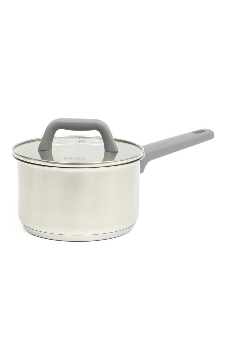 2 Quart Stainless Steel Saucepan With Lid in Silver, Main, color, Silver