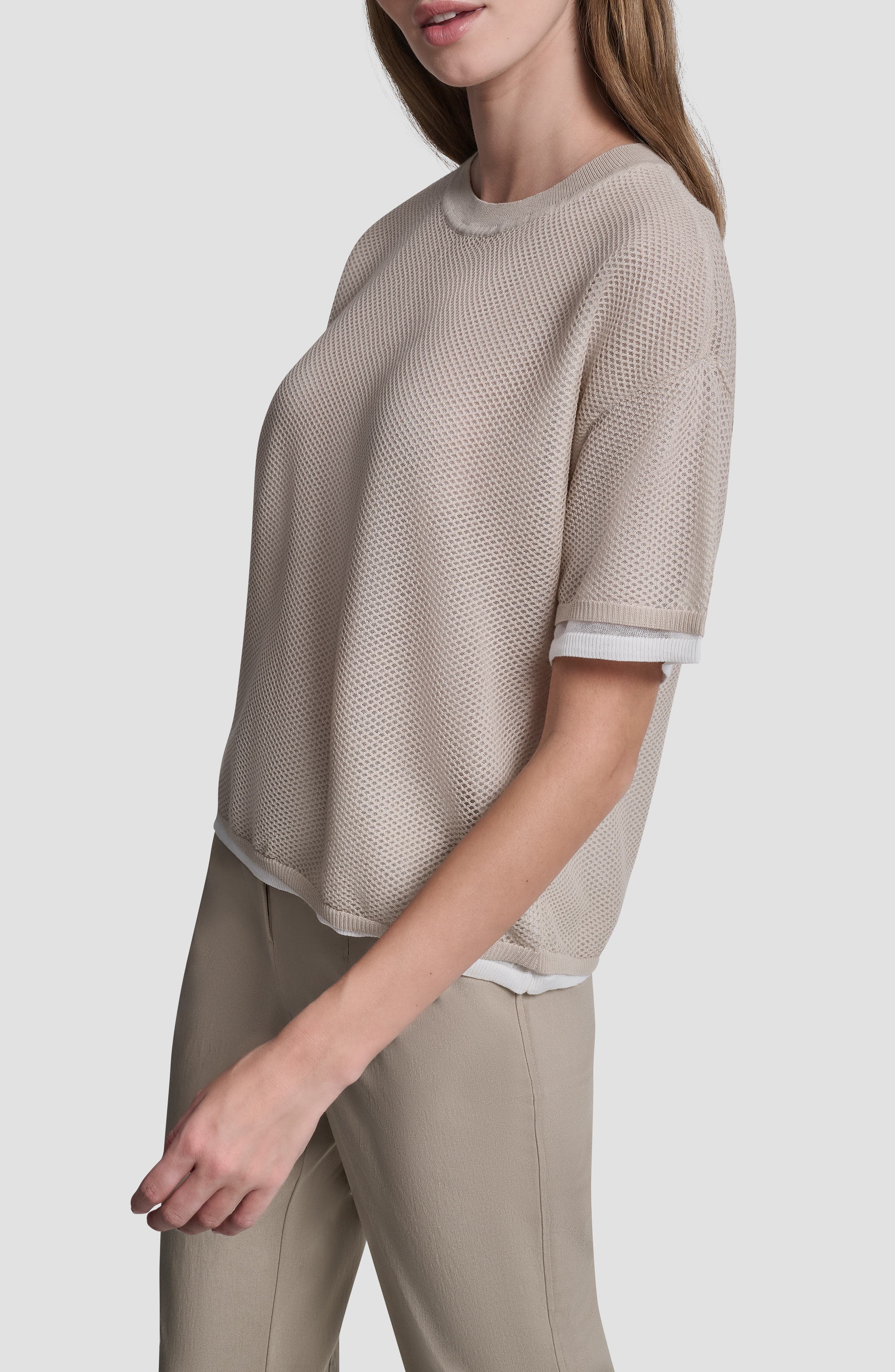 Boxy Mesh Overlay Top - image 4