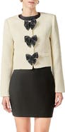 English Factory Sequin Bow Jacquard Crop Jacket