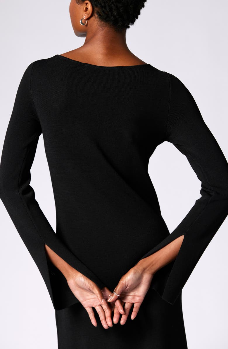Equipment Emelienne Long Sleeve Cutout Dress, Alternate, color, True Black