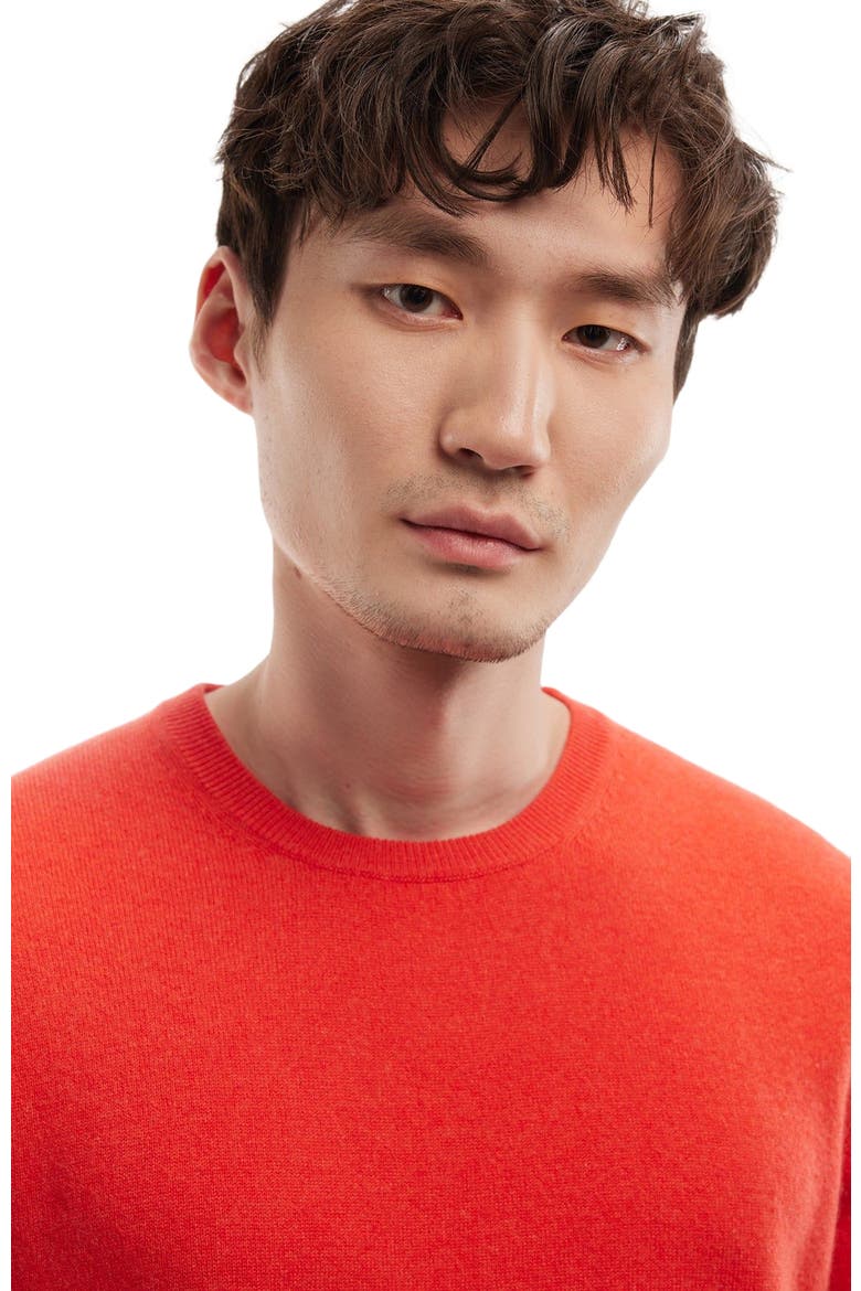 Essential Crewneck Cashmere Sweater, Alternate, color, fiesta