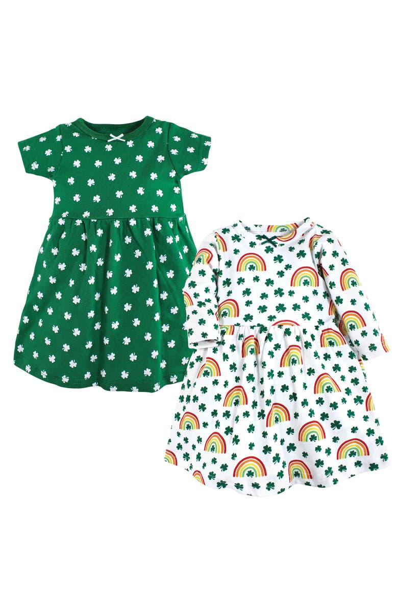 Hudson Baby Stylish Baby Dress 2Pk, Main, color, St Patricks Rainbow
